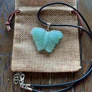 Green Aventurine Butterfly Necklace Butterfly Crystal Necklace
